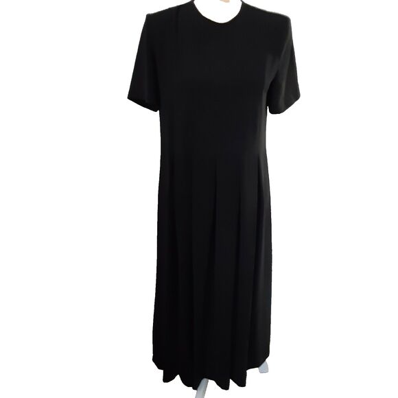 Orvis Dresses & Skirts - Vintage black Orvis dress S career elegant midi polyester shoulder pads